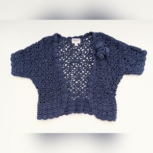 Justice Girls (8/10) Short-Sleeve Crochet Shrug/Cardigan/Sweater w/Cut-Outs